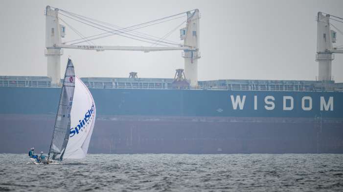 viper sailing with ship background