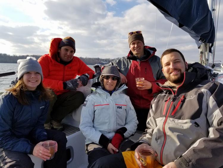 Crew sailing out of Herrington Harbour North