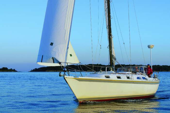 cruising boat under sail
