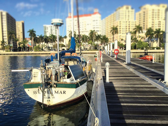Sailing vessel at dock in West Palm.
