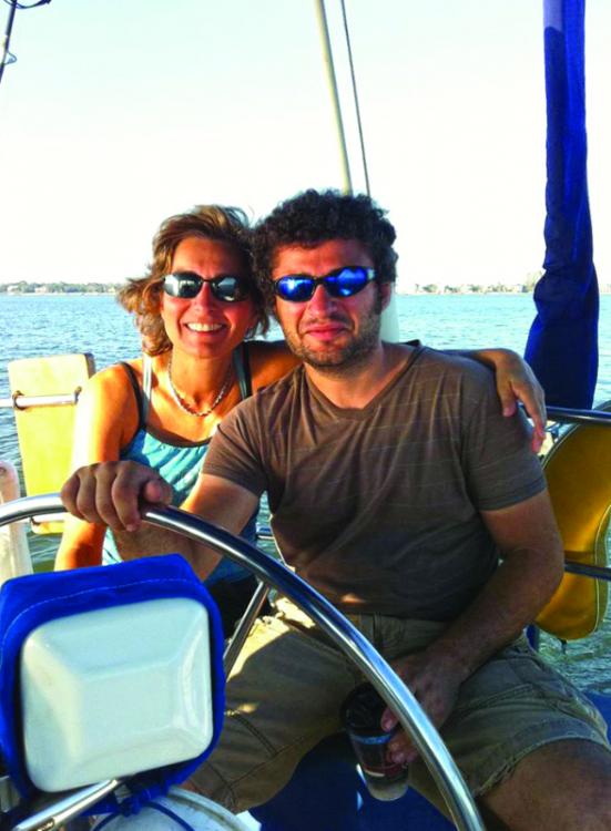 Greg and Deneen, inventors of the Mantus anchor, on their own sailing adventure