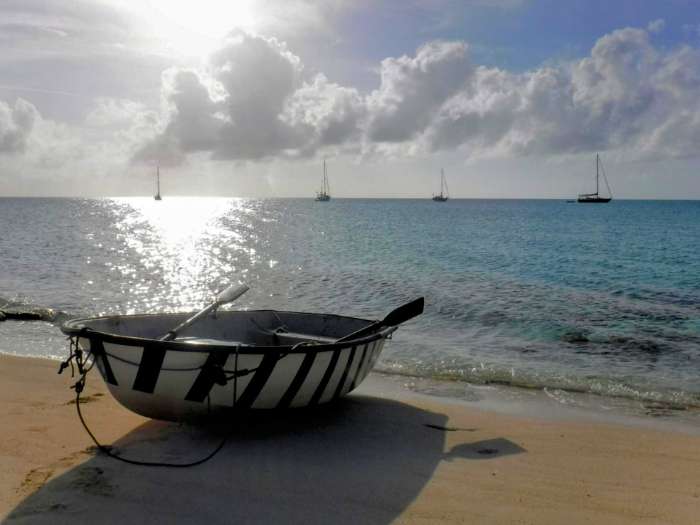 dingy on beach