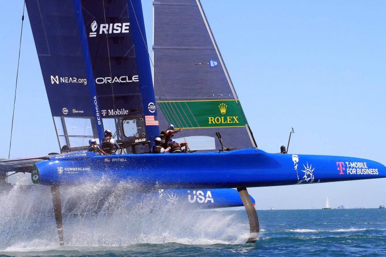 Sail GP Team USA racing in Chicago