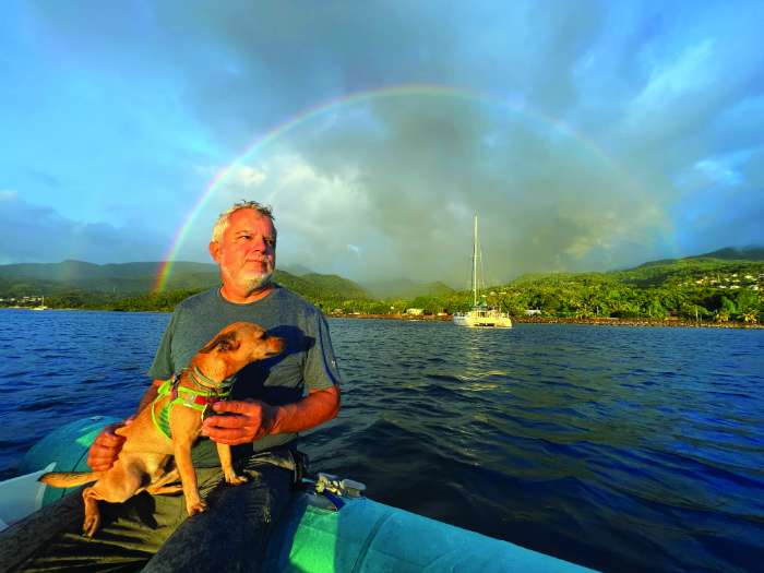 sailing with dog