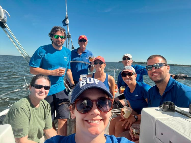 Jubilee sailboat racing crew