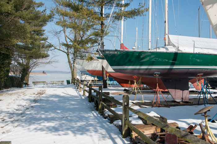 check on sailing boats in winter