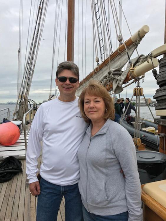 Mark and Ava Kahles volunteered to sail aboard the Schooner Virginia.