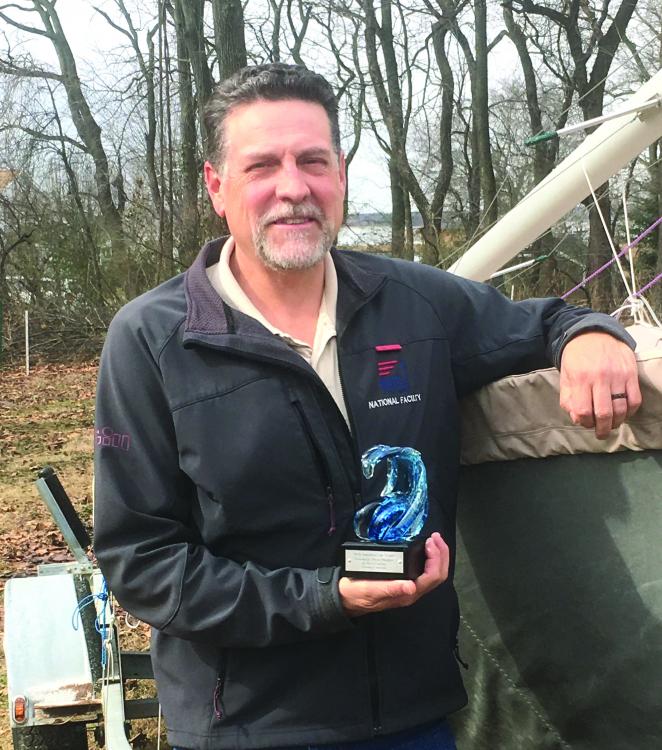 Steve Maddox awarded the Timothea Larr Trophy by U.S. Saililng