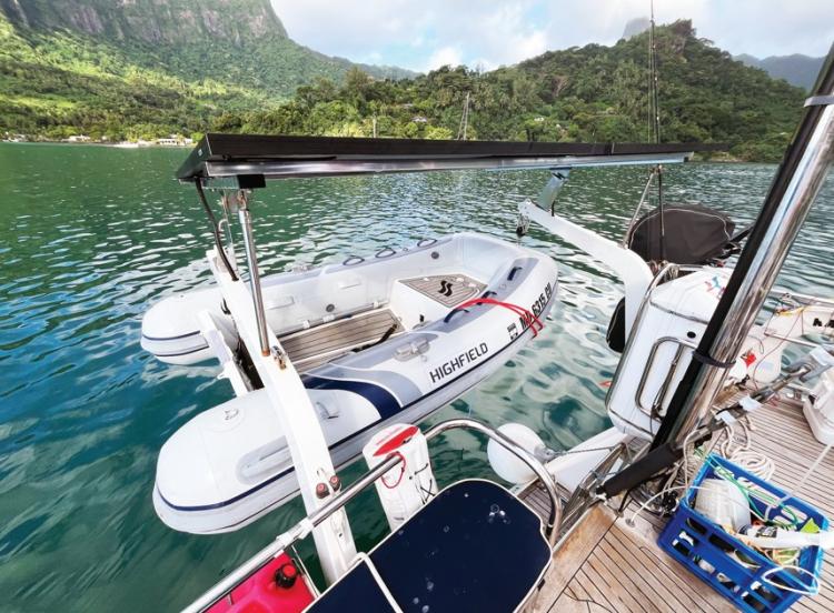 dinghy davits and solar