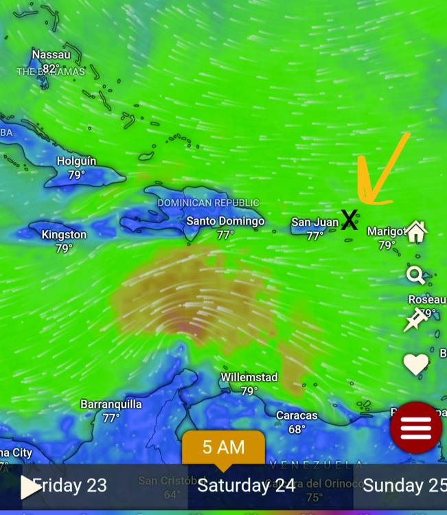 X marks the hurricane spot
