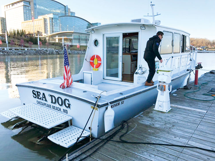 Retired U.S. Navy Adm. Paul Reason and his wife, Dianne, donated their family fishing boat to be used to study the Potomac River. Photo courtesy of Dave Scarnato via Twitter