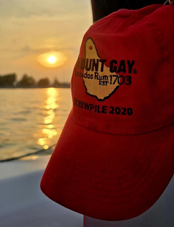 red cap sunset