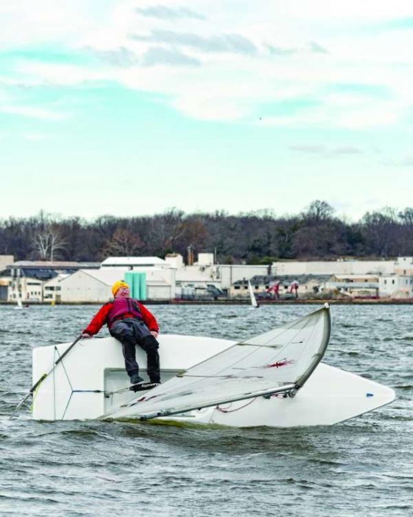 dingy sailing capsize photo 2 by Ted Morgan