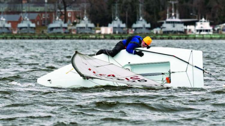 dinghy sailing capsize photo by Ted Morgan