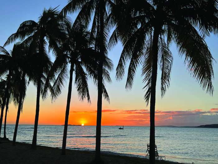 caribbean beach scene sailing