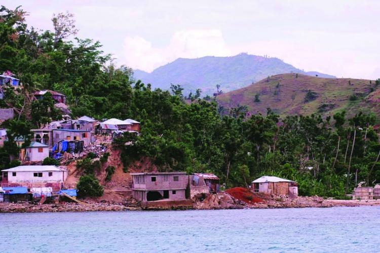 sailing  near the skyline of Anse-d'Hainault, Haiti