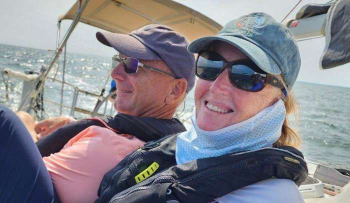 offshore sailing couple