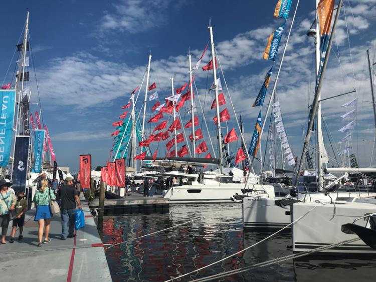 Annapolis sailboat show docks photo