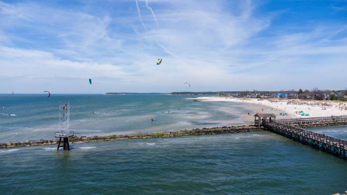 kite surfing cape charles beach