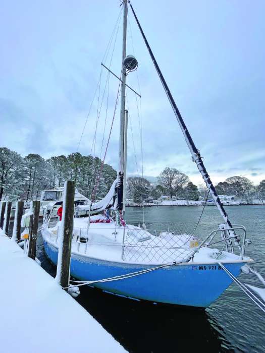 Winter boating safety boat photo