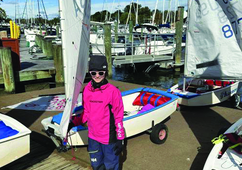youth sailor at Opti practice