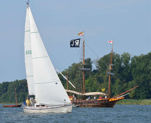 The Dove at the finish line at the Governor's Cup 2017. Photo by Toni Knisley racing roundup august 4-6