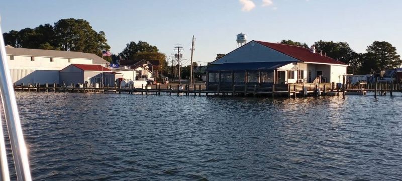 The Crazy Crab, as seen from the water, in Reedville, VA