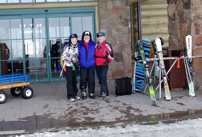 Too cold to sail? This group decided to ski.