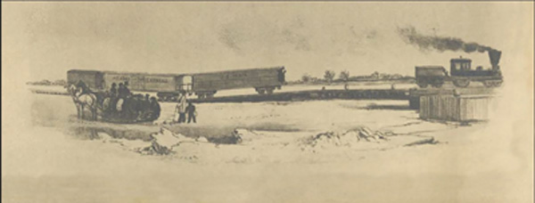 Lithograph of the Susquehanna rail crossing courtesy of the Enoch Pratt Free Library