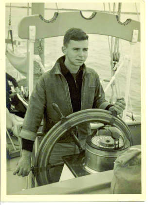 Fred Hecklinger as a mate on the Nor'Easter at 17.