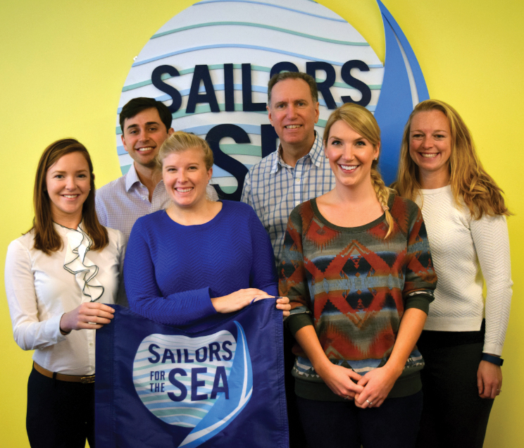 (Left to right) Kiley Prime and John Pugliese from Gowrie Group; Shelley Brown, R. Mark Davis, Amber Stronk, and Robyn Albritton from Sailors for the Sea.