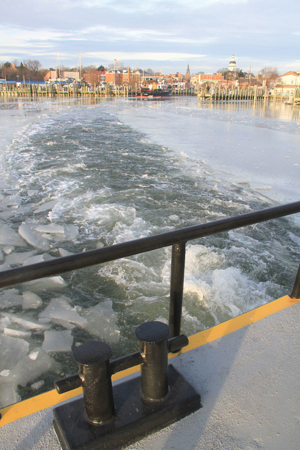 Breaking ice out of Annapolis Harbor. Photo by Craig Ligibel