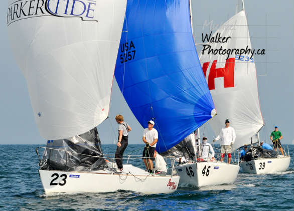 Tony Parker's Bangor Packet (bow 23) at the J/24 Worlds. (505 roundup) Photo by Michael Walker Photography