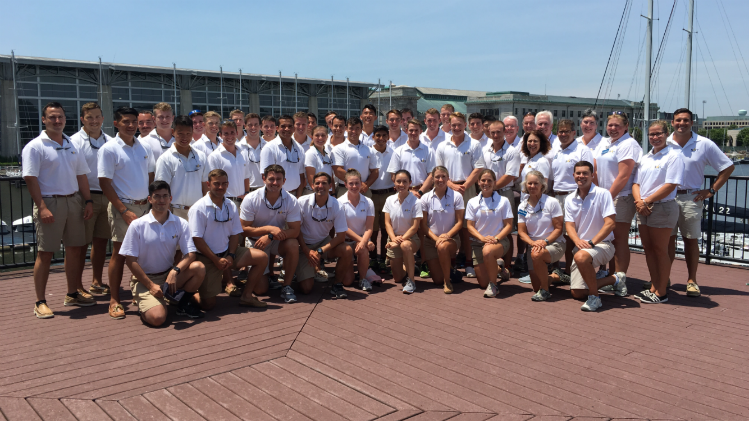 USNA Basic Sail Training Team. Kyte is at far right, bottom row.