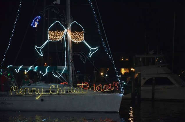 The winning sailboat in this year's lighted boat parade.
