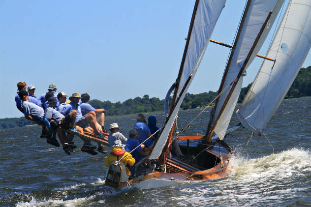 The Mystery crew on the Miles River 2017. Photo by Craig Ligibel