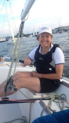 Margaret Podlich, shown here at a Monday night team race practice, taught her daughter Sophie the number one boating rule: &quot;Don't be dumb.&quot; 