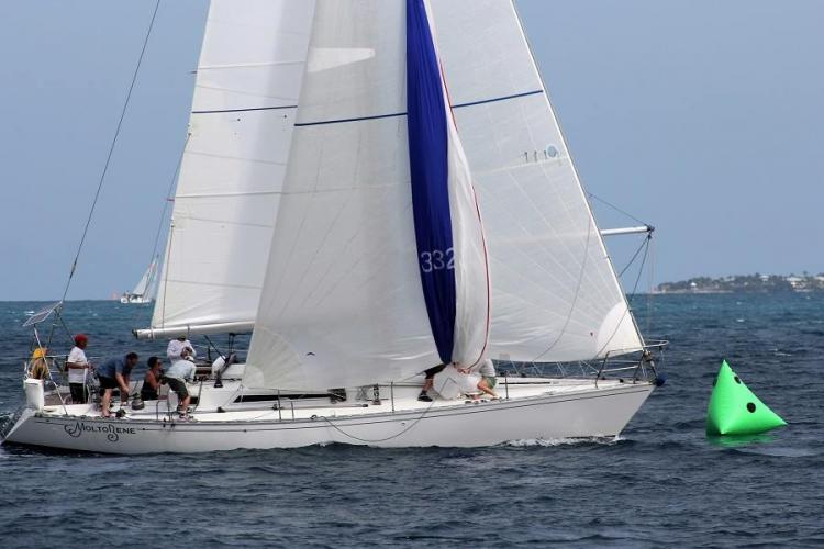 Molto Bene under full sail at the 2015 Conch Republic Cup off Cuba.