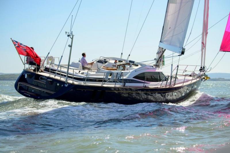 A Discovery 58 under sail. Courtesy S&amp;amp;J Yachts