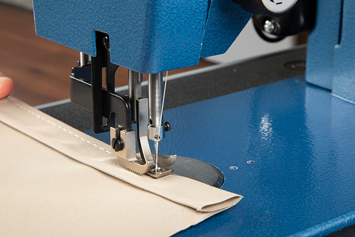 Seen here, the double hem hides the raw fabric edge giving your project a nice, clean look.