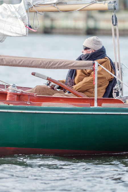 Jack out sailing on Spa Creek on New Year's Day 2016. Photo by Al Schreitmueller
