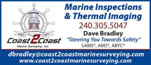 Coast 2 Coast Marine Surveying, Inc. are experts in Marine Inspections and Thermal Imaging, based in St. Leonard, MD with offices close to Annapolis, MD and Smith Mountain Lake, VA.