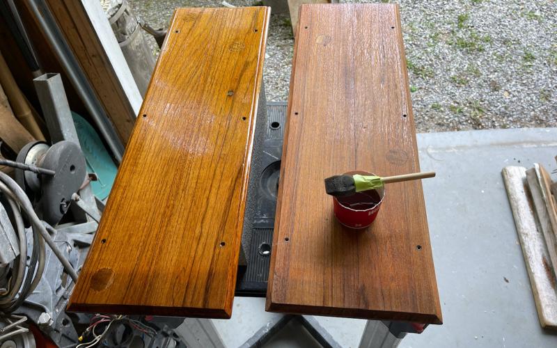 a little varnish on the 60 year old teak