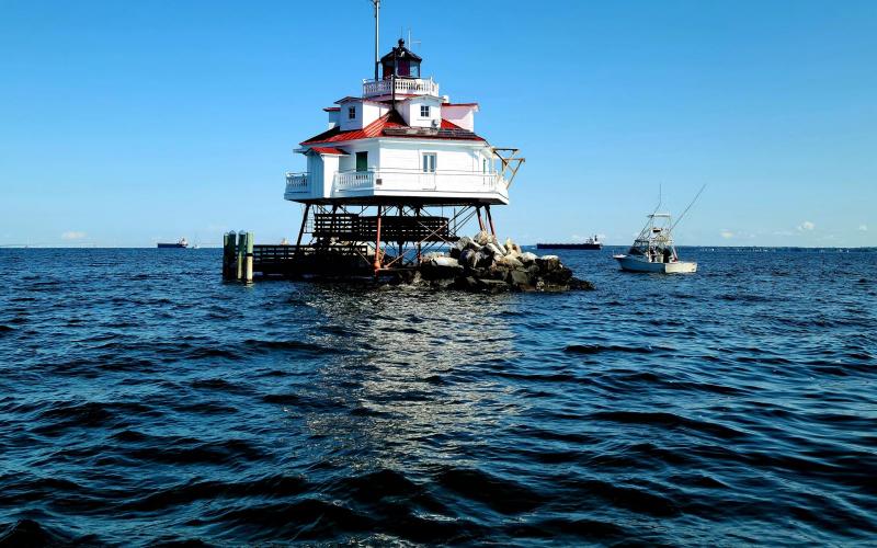 Fishing and reflecting - Thomas Point Lighthouse