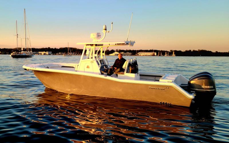 Hello David Sites - liquid gold reflecting off of your boat tonight at sunset!