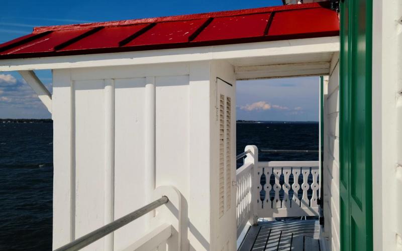 Green shutters and the iconic outhouse