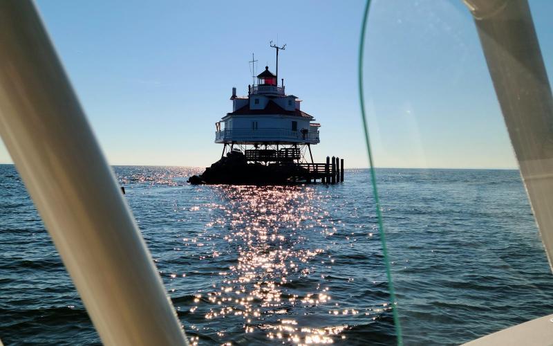 I always check in at the Thomas Point Lighthouse....