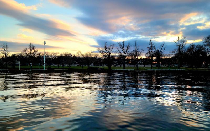 The sky reflected in the glassy water here....