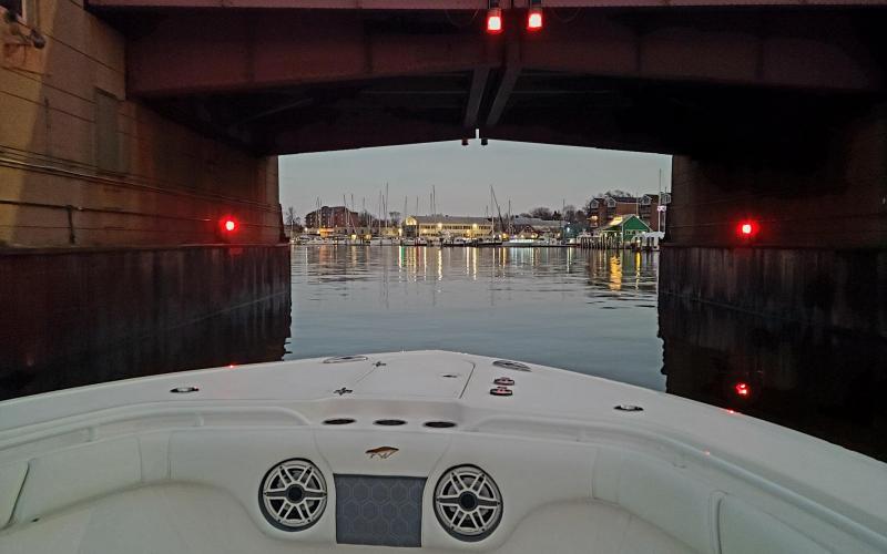 Coming through the Spa Creek Bridge