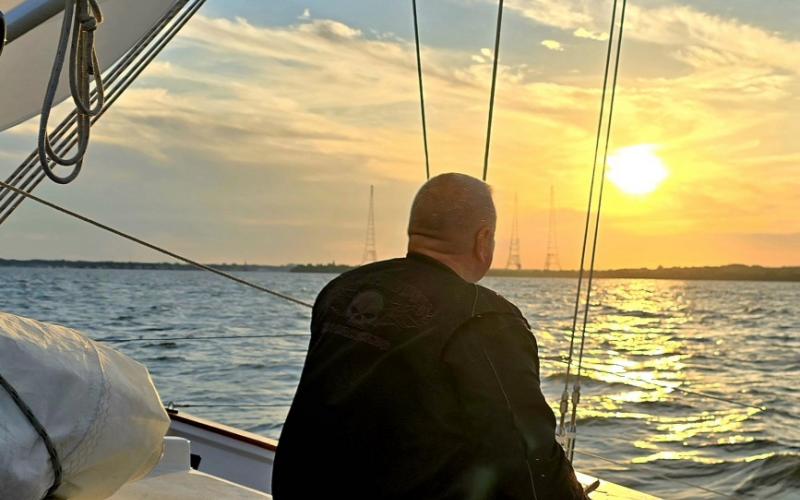 David taking in the sunset